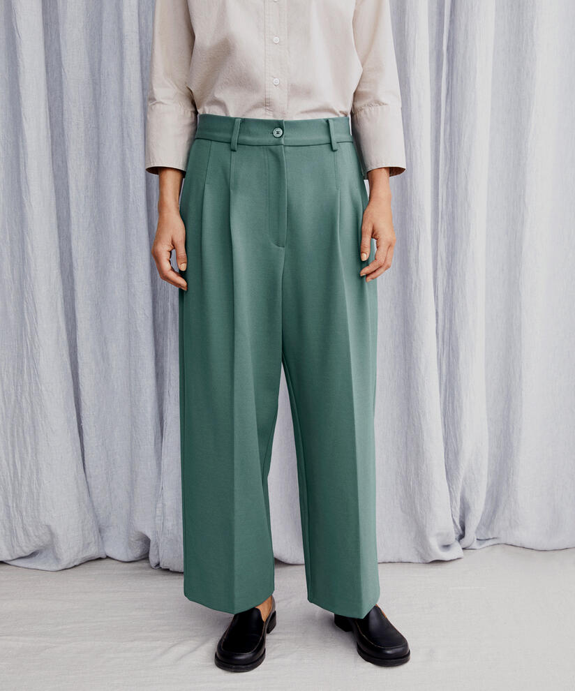 Perlinam JERSEY Trousers, Balsam Green