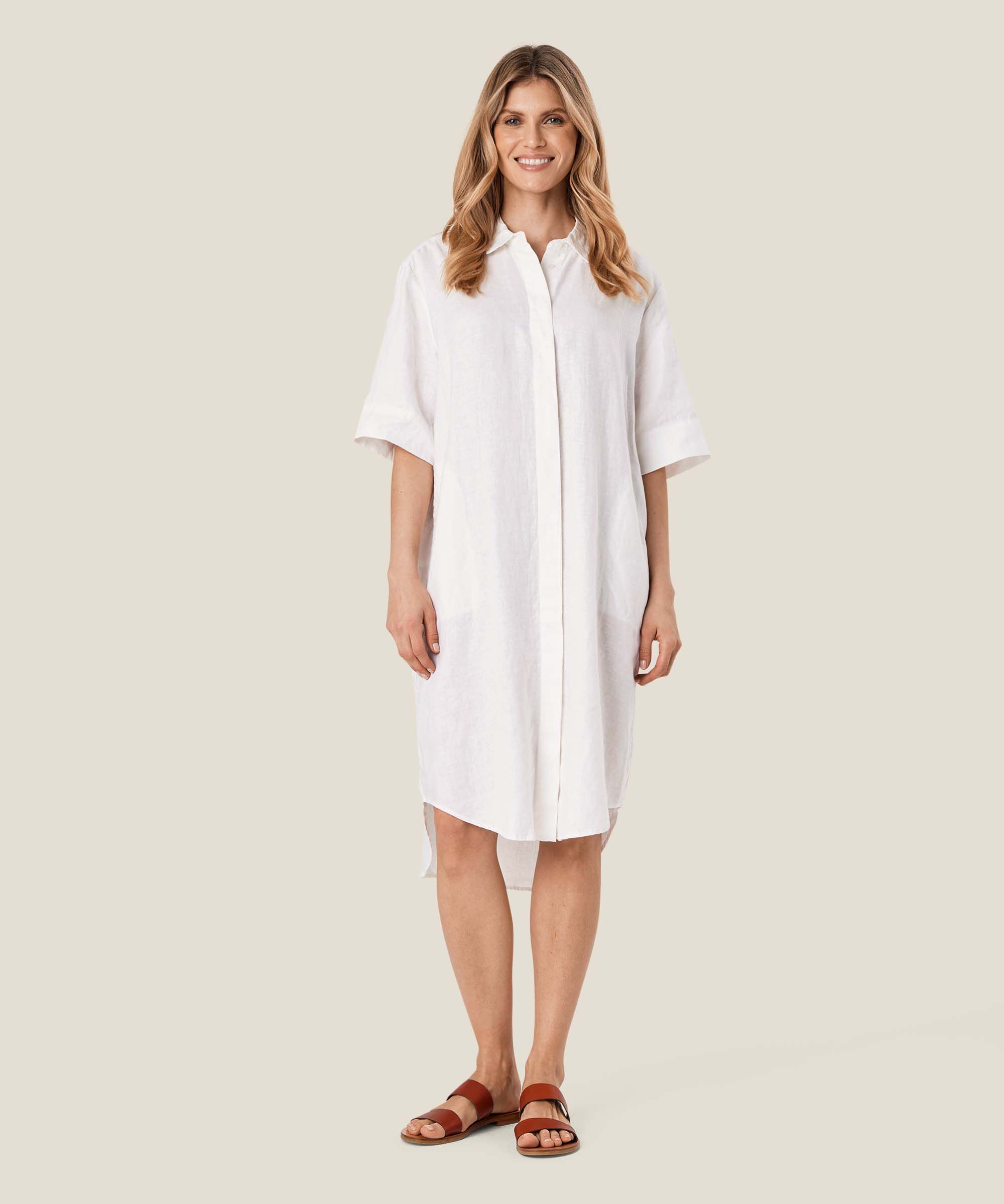 NYKOLIA SHIRT DRESS, White