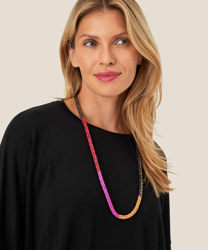 Robyan Necklace, Fuchsia Red