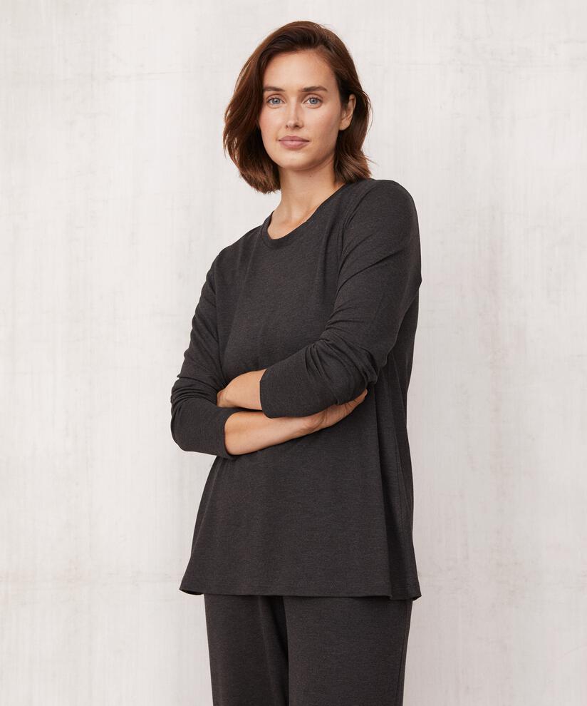 Berta JERSEY Top, D. Grey mel.